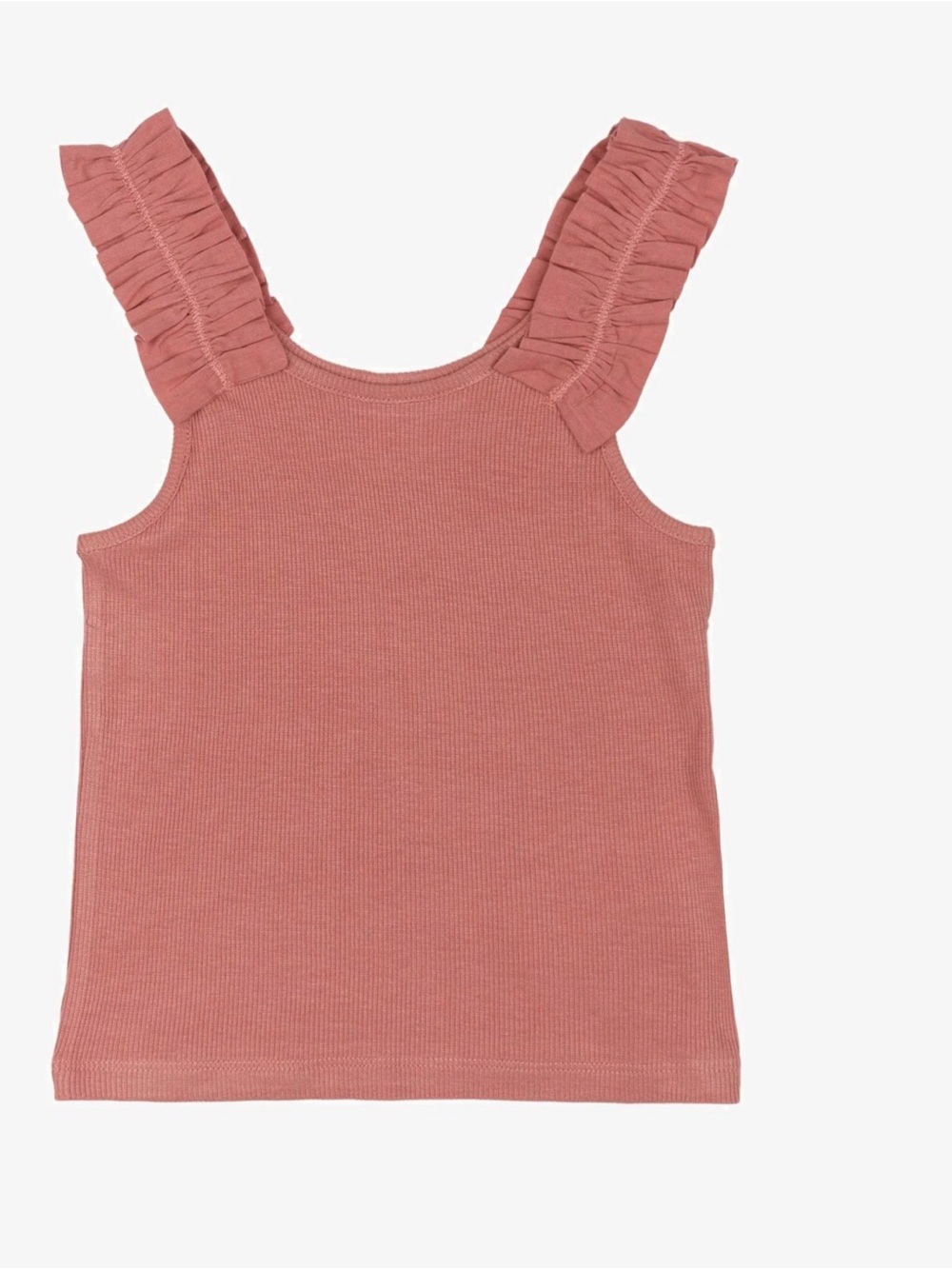 The New / Lotus Ribbed Frill Top Old Rose 7/8Y NWT